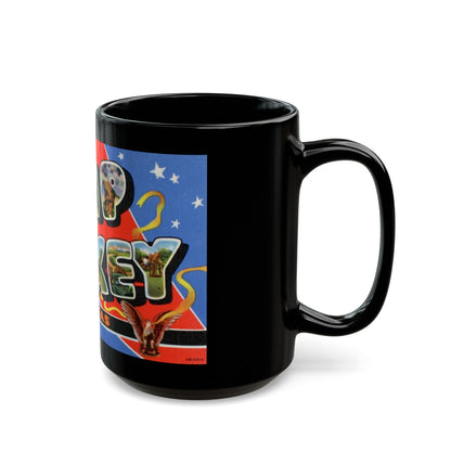 Howdy from Camp Maxey Texas (Greeting Postcards) Black Coffee Mug-The Sticker Space