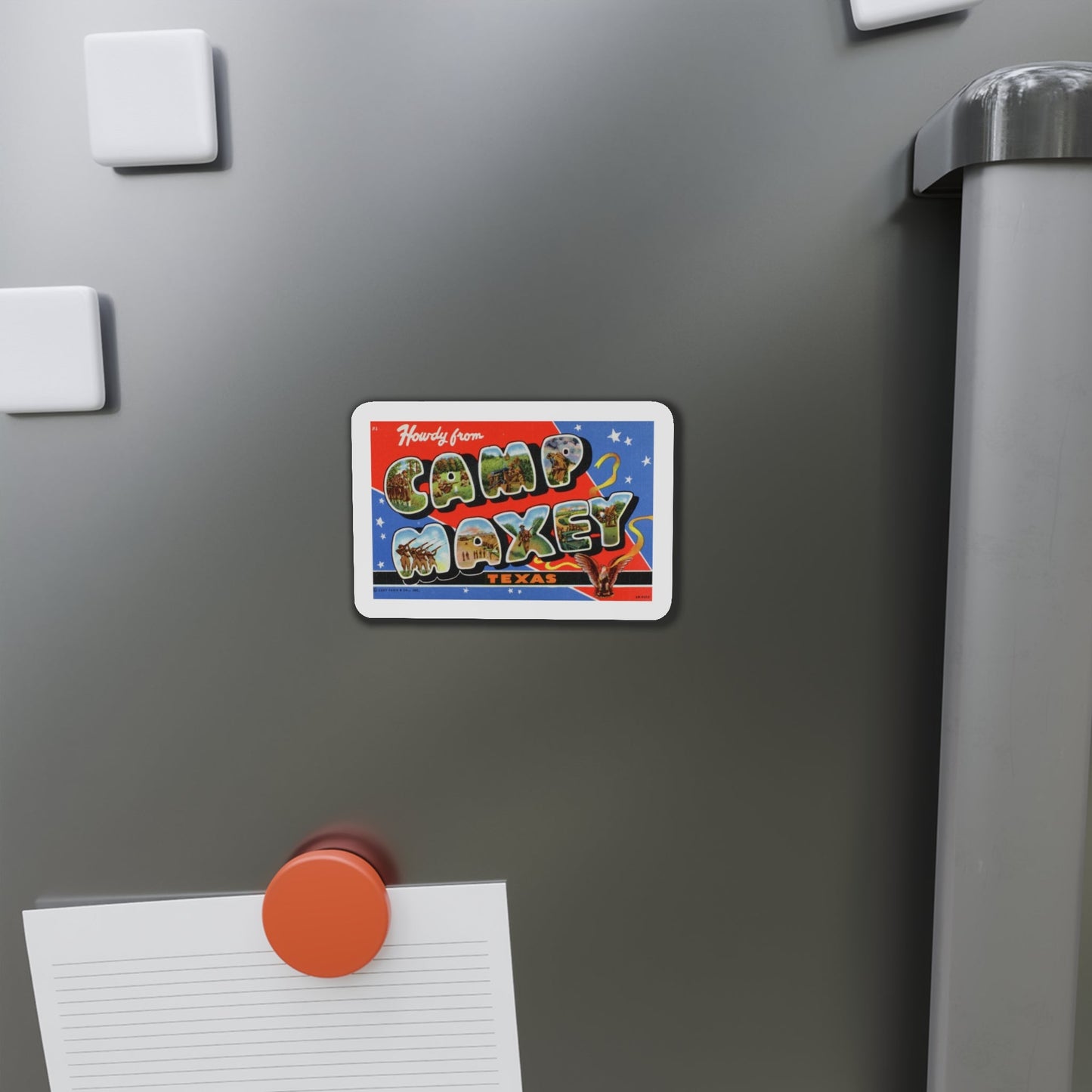 Howdy from Camp Maxey Texas (Greeting Postcards) Die-Cut Magnet-The Sticker Space