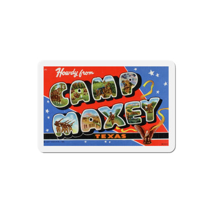 Howdy from Camp Maxey Texas (Greeting Postcards) Die-Cut Magnet-2" x 2"-The Sticker Space