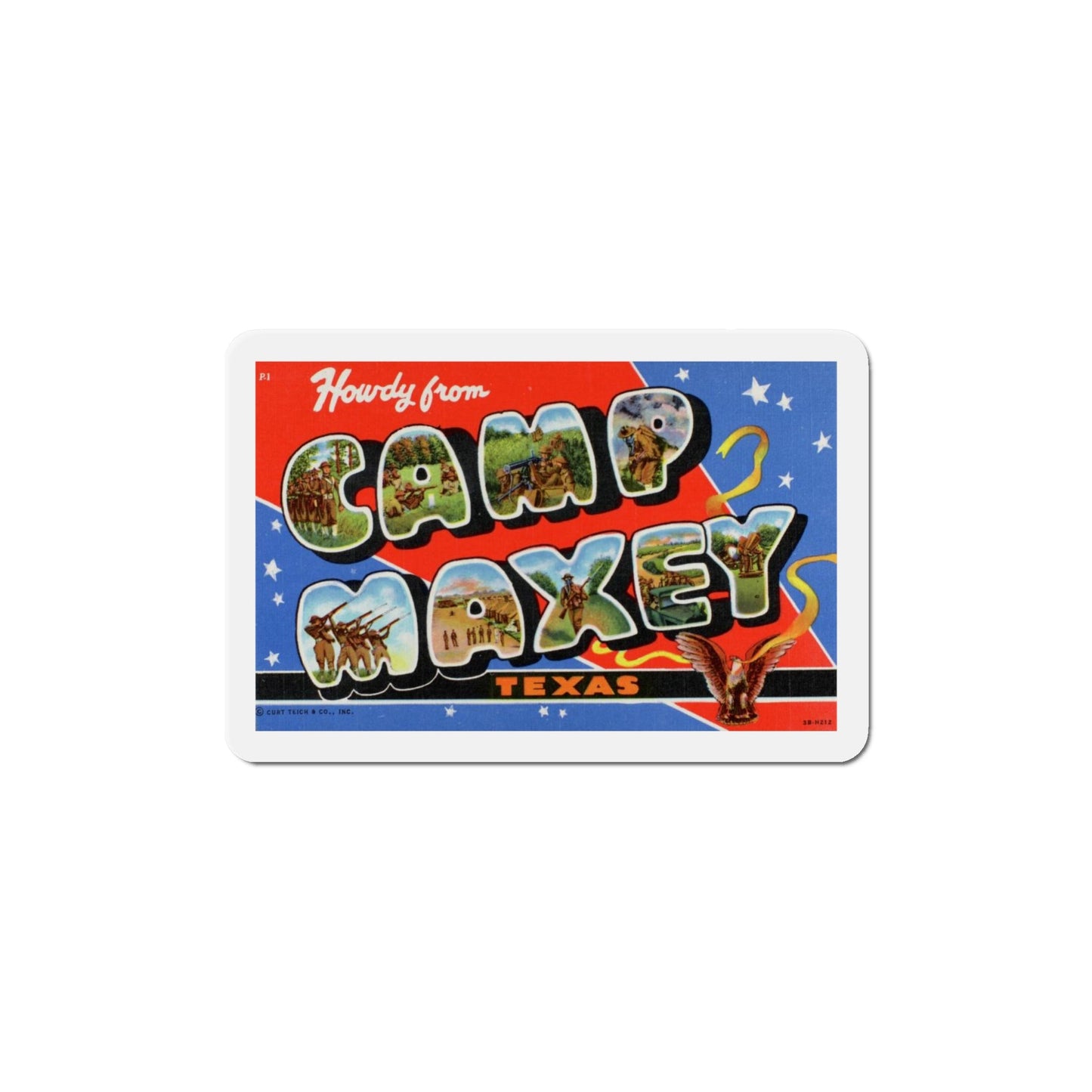 Howdy from Camp Maxey Texas (Greeting Postcards) Die-Cut Magnet-6 × 6"-The Sticker Space