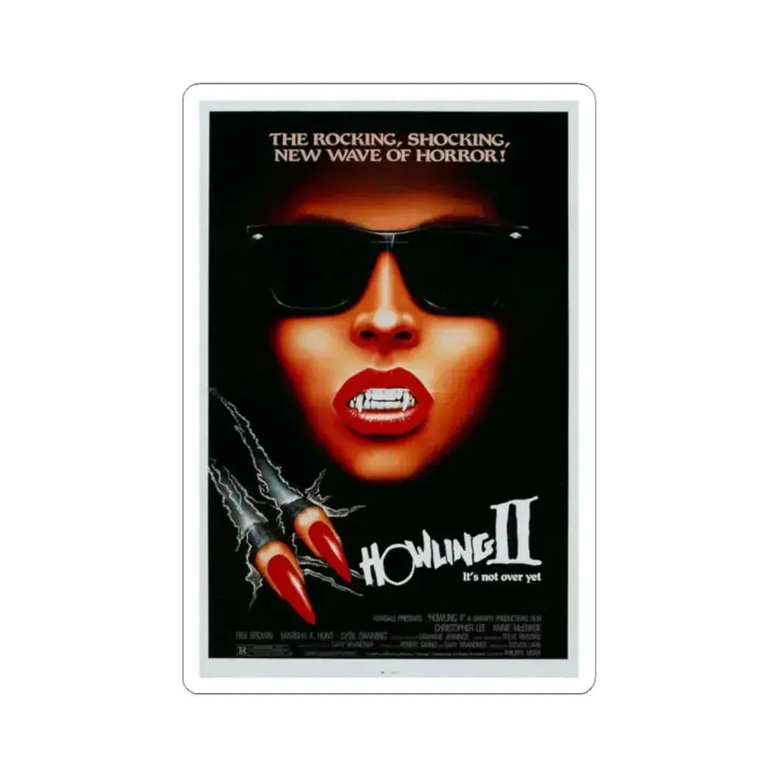 HOWLING II 1985 Movie Poster - STICKER Vinyl Kiss-Cut Decal 2 Inch White - The Sticker Space