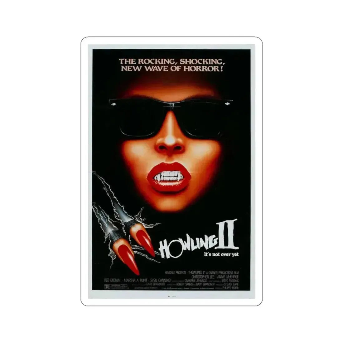 HOWLING II 1985 Movie Poster - STICKER Vinyl Kiss-Cut Decal 4 Inch White - The Sticker Space