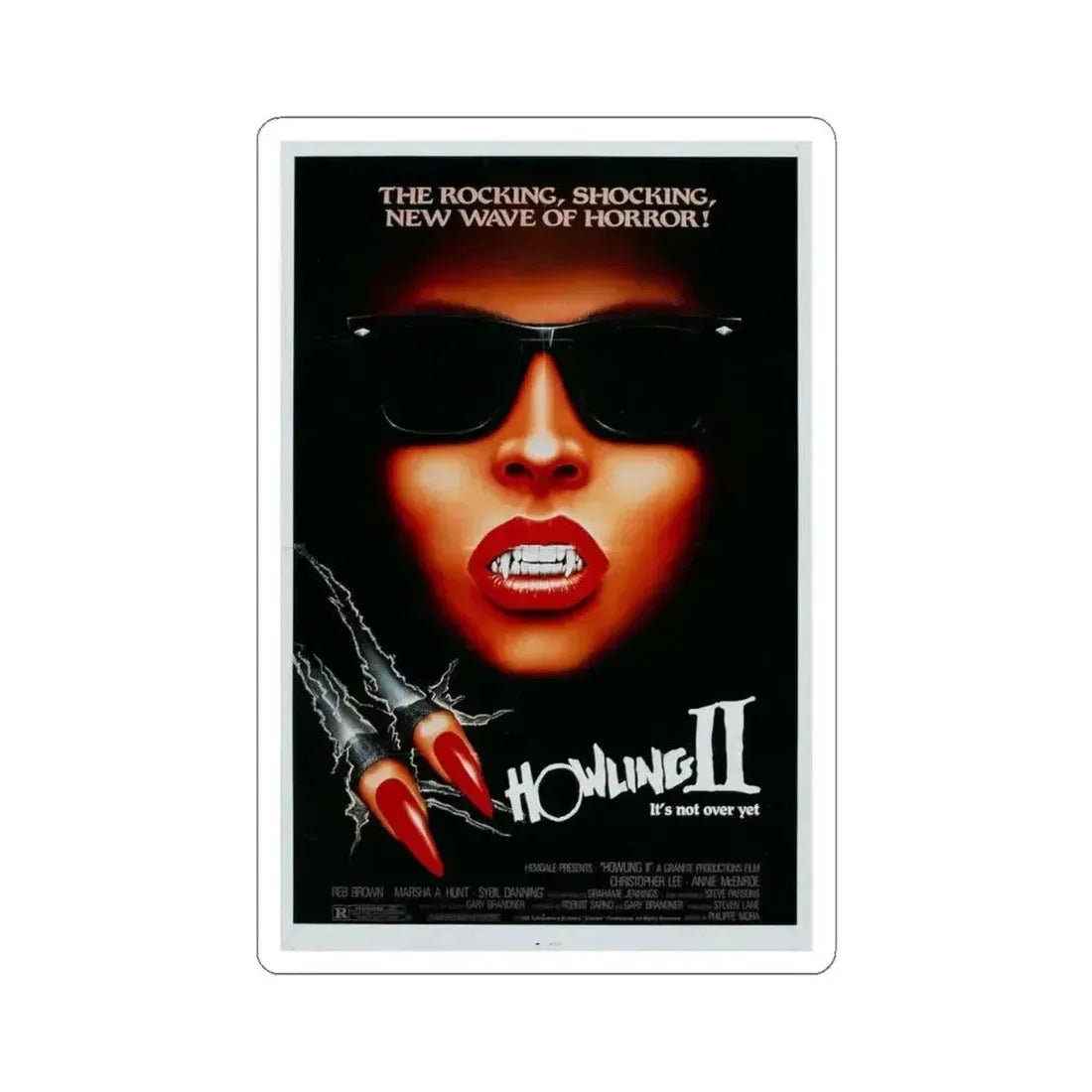 HOWLING II 1985 Movie Poster - STICKER Vinyl Kiss-Cut Decal 6 Inch White - The Sticker Space