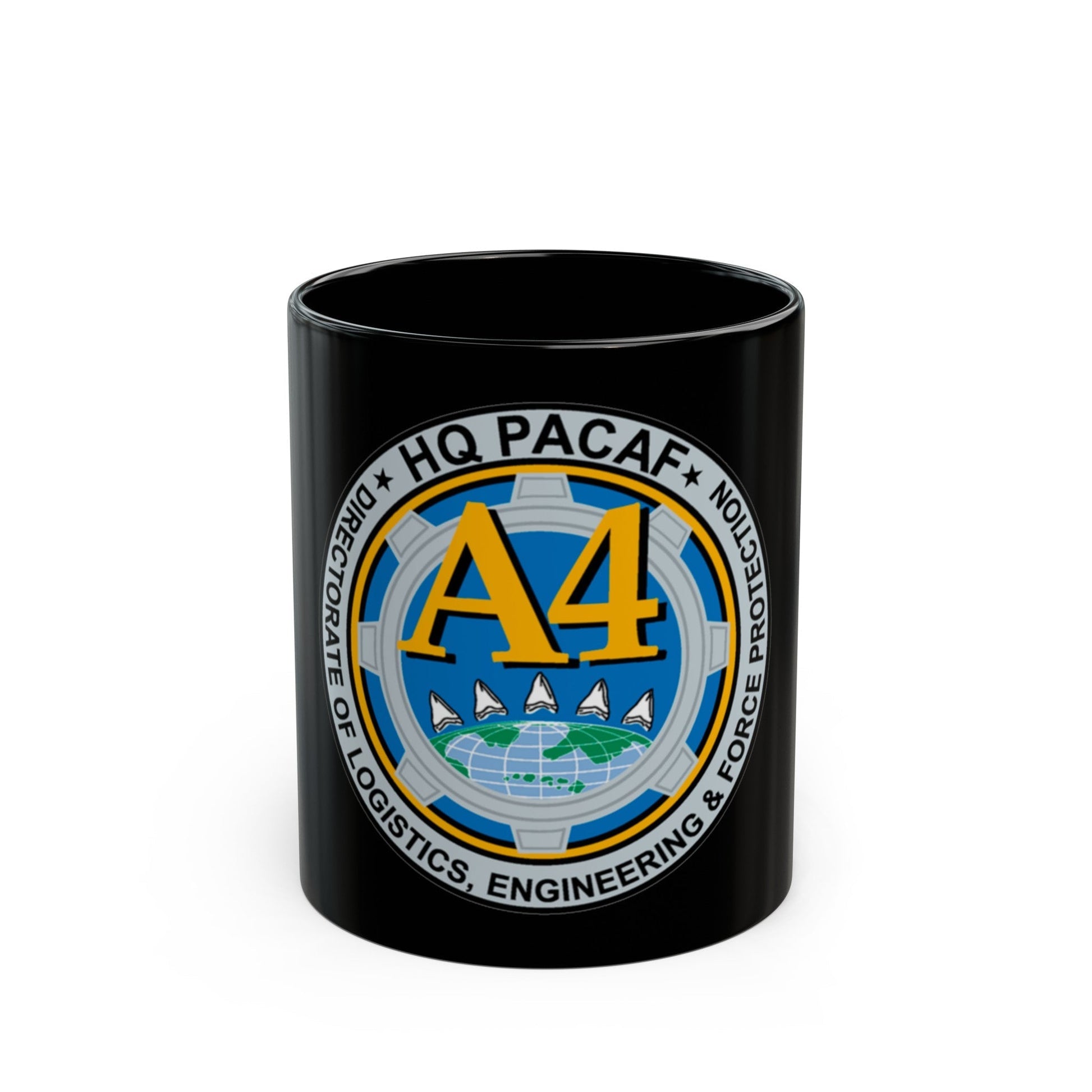 HQ PACAF A4 (U.S. Air Force) Black Coffee Mug-11oz-The Sticker Space