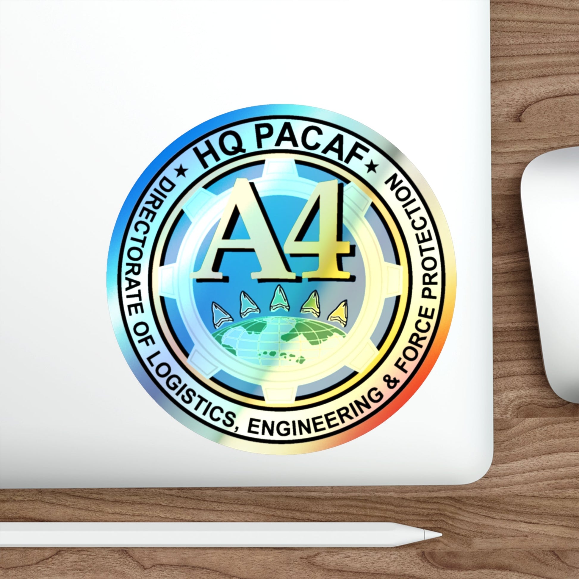 HQ PACAF A4 (U.S. Air Force) Holographic STICKER Die-Cut Vinyl Decal-The Sticker Space