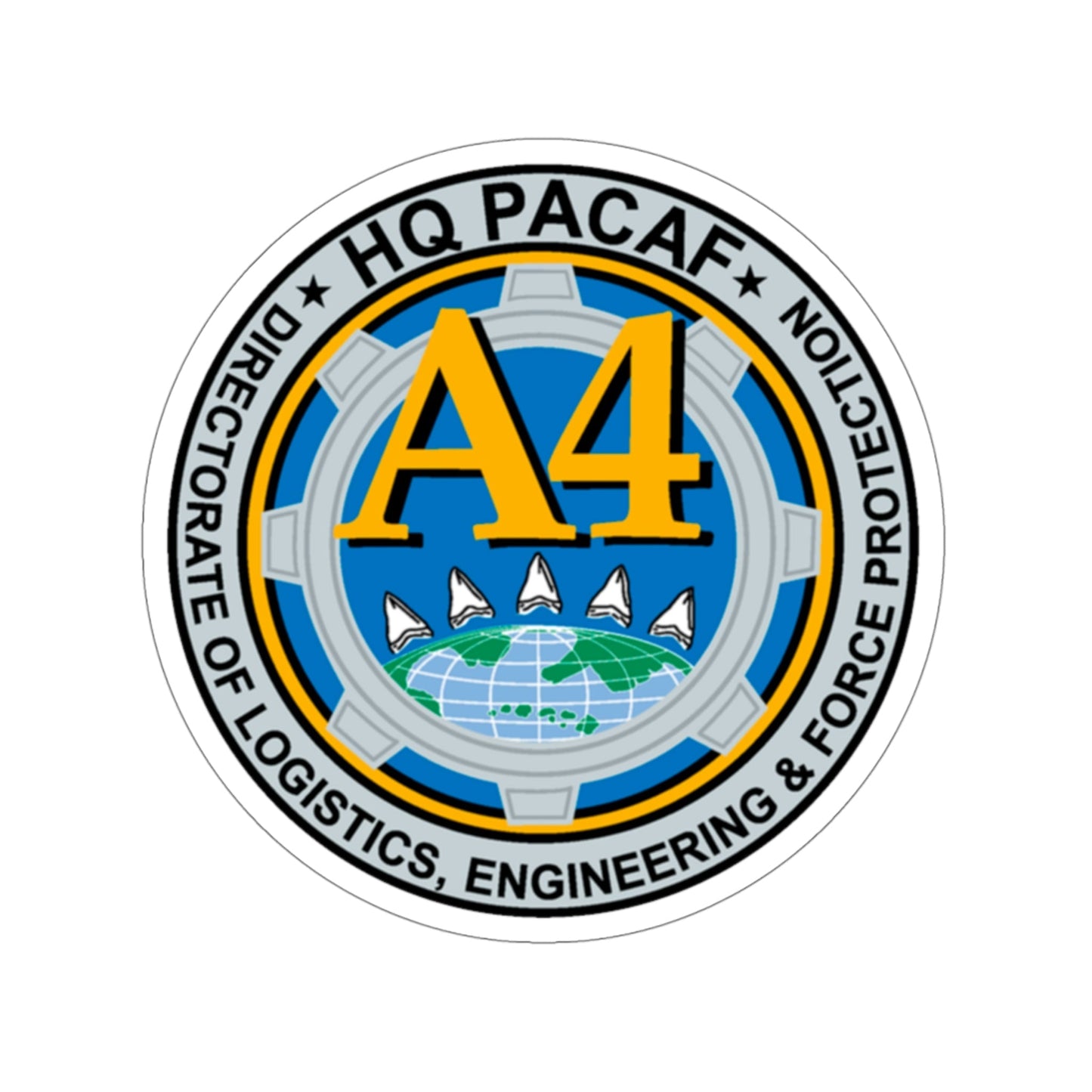 HQ PACAF A4 (U.S. Air Force) STICKER Vinyl Die-Cut Decal-4 Inch-The Sticker Space