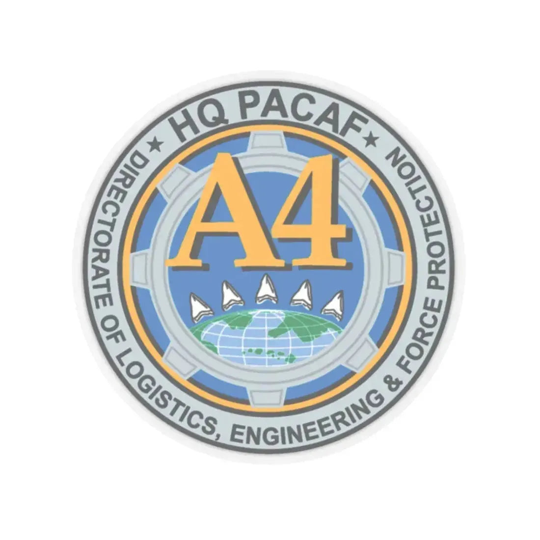 HQ PACAF A4 (U.S. Air Force) STICKER Vinyl Kiss-Cut Decal 3 Inch Transparent - The Sticker Space