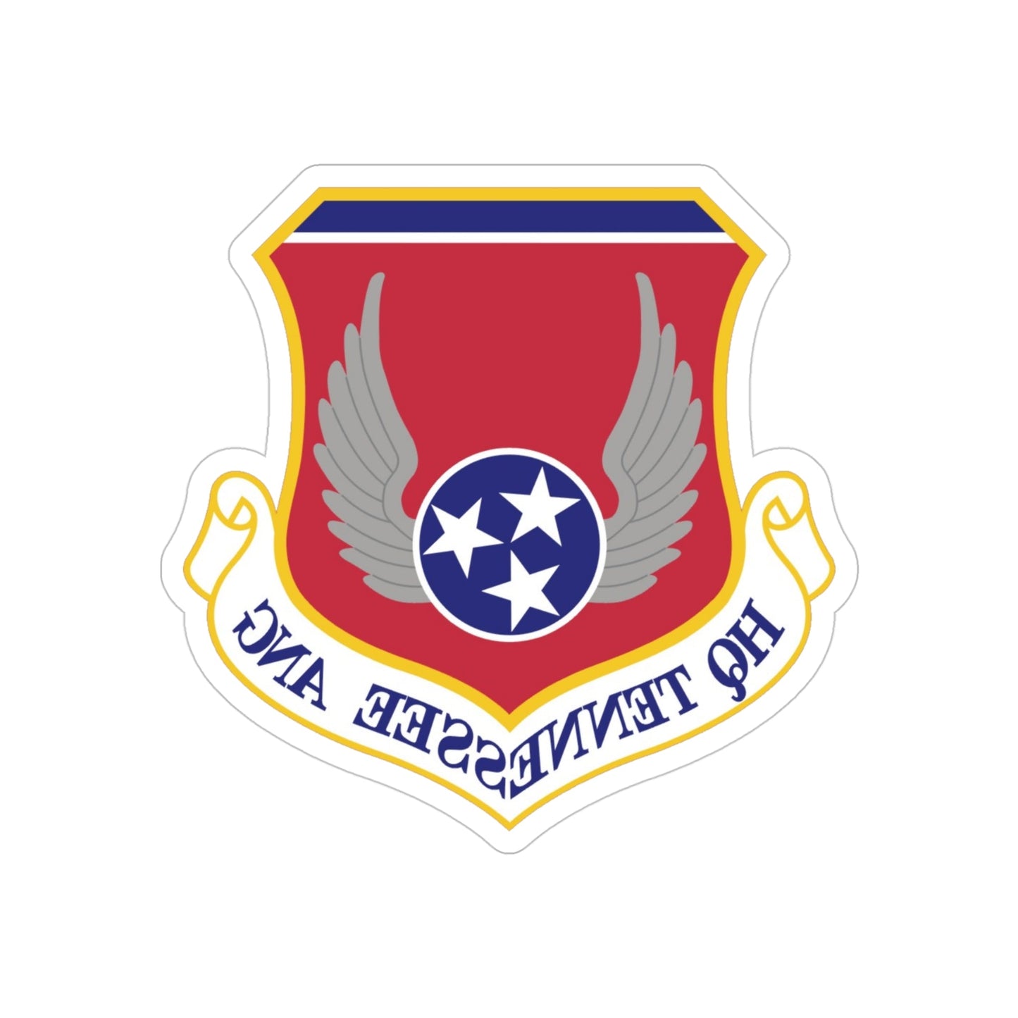 HQ Tennessee Air National Guard (U.S. Air Force) REVERSE PRINT Transparent STICKER-4" × 4"-The Sticker Space