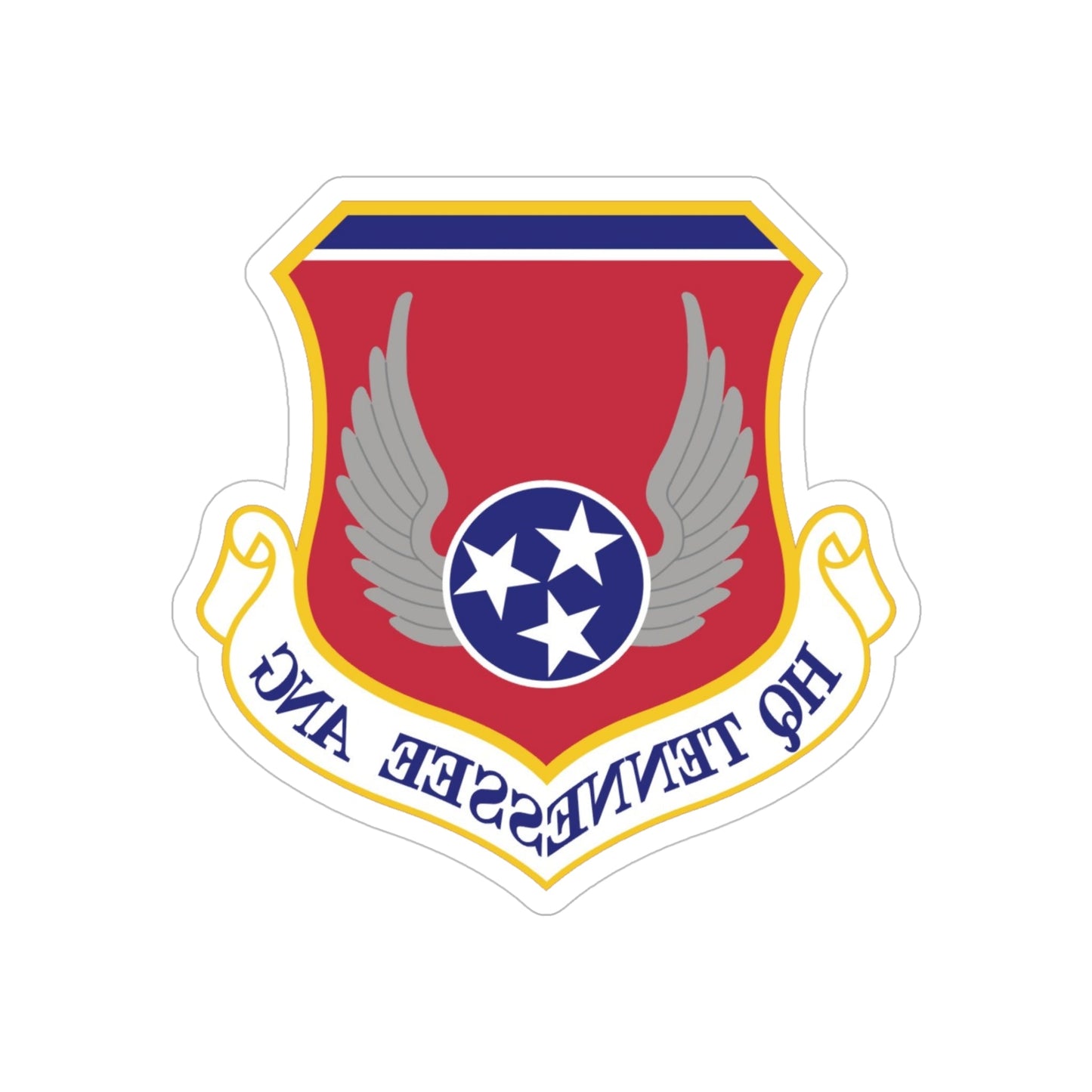 HQ Tennessee Air National Guard (U.S. Air Force) REVERSE PRINT Transparent STICKER-5" × 5"-The Sticker Space