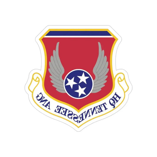 HQ Tennessee Air National Guard (U.S. Air Force) REVERSE PRINT Transparent Die-Cut STICKER 6 Inch Die-Cut Transparent - The Sticker Space