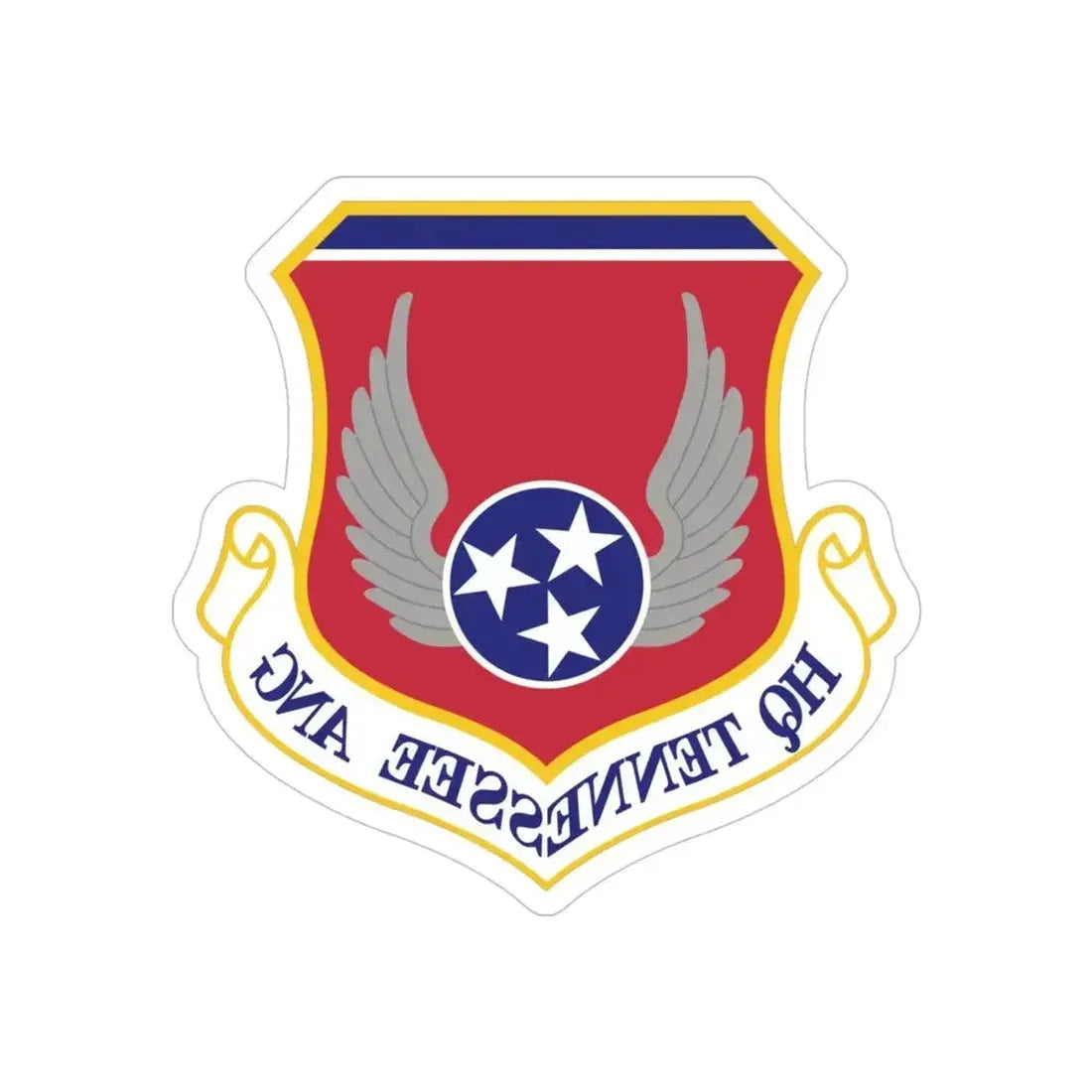 HQ Tennessee Air National Guard (U.S. Air Force) REVERSE PRINT Transparent Die-Cut STICKER - The Sticker Space