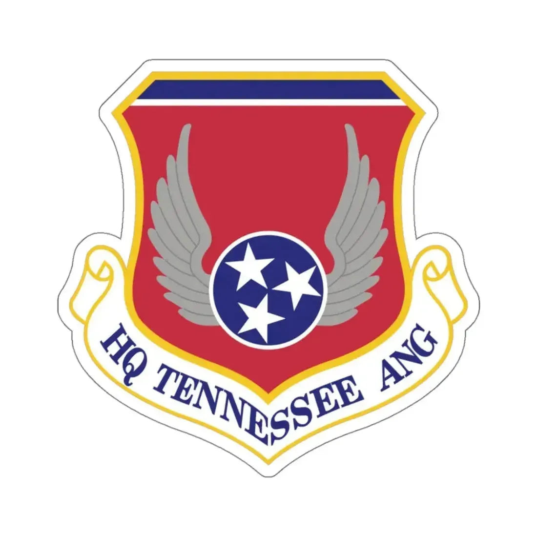 HQ Tennessee Air National Guard (U.S. Air Force) STICKER Vinyl Kiss-Cut Decal 4 Inch White - The Sticker Space