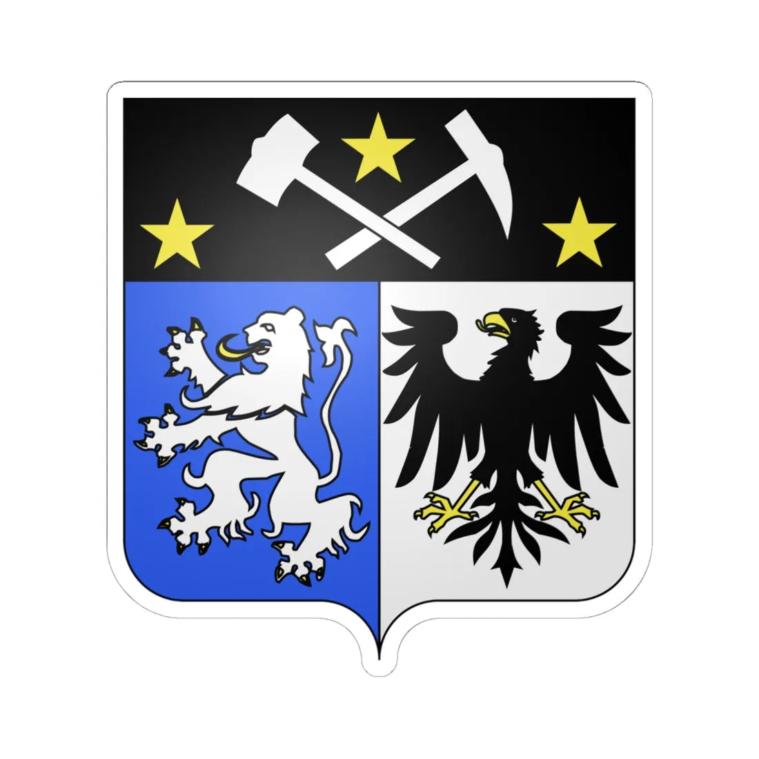 Héraldique Ville be La Calamine (Belgium) (Coat of Arms) STICKER Vinyl Kiss-Cut Decal 6 Inch White - The Sticker Space