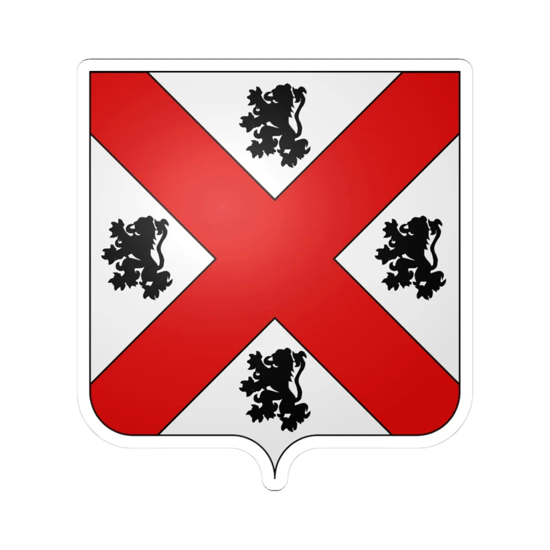 Héraldique Ville be Seraing (Belgium) (Coat of Arms) STICKER Vinyl Kiss-Cut Decal 3 Inch White - The Sticker Space