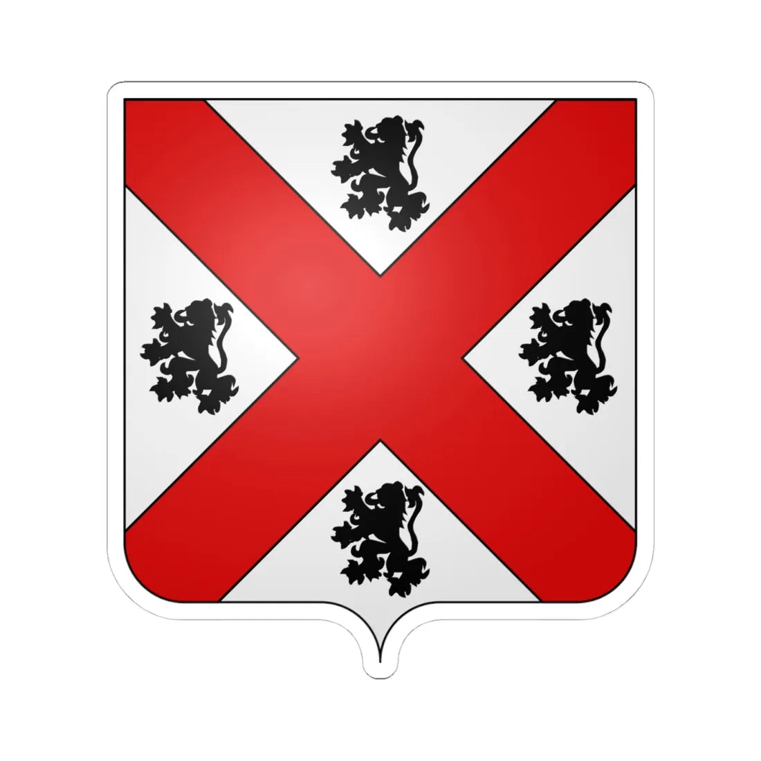 Héraldique Ville be Seraing (Belgium) (Coat of Arms) STICKER Vinyl Kiss-Cut Decal 4 Inch White - The Sticker Space