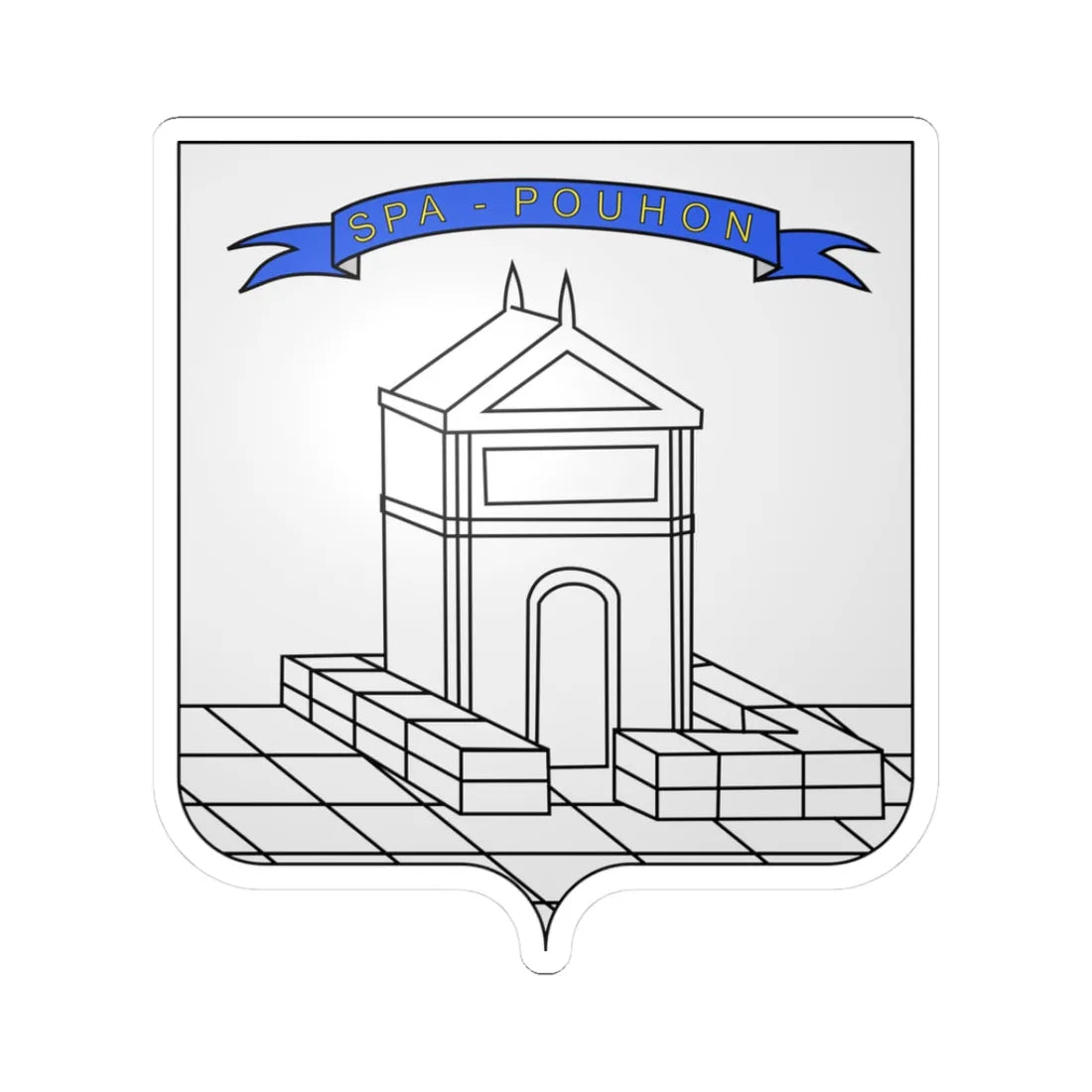 Héraldique Ville BE Spa (Belgium) (Coat of Arms) STICKER Vinyl Kiss-Cut Decal 3 Inch White - The Sticker Space