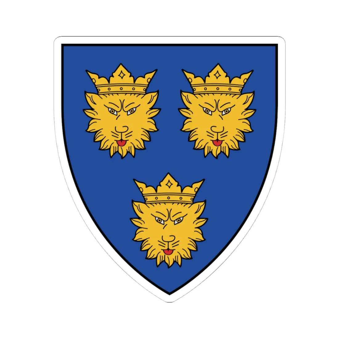 HRV Dalmatia COA langued gules (Croatia) (Coat of Arms) STICKER Vinyl Kiss-Cut Decal 4 Inch White - The Sticker Space