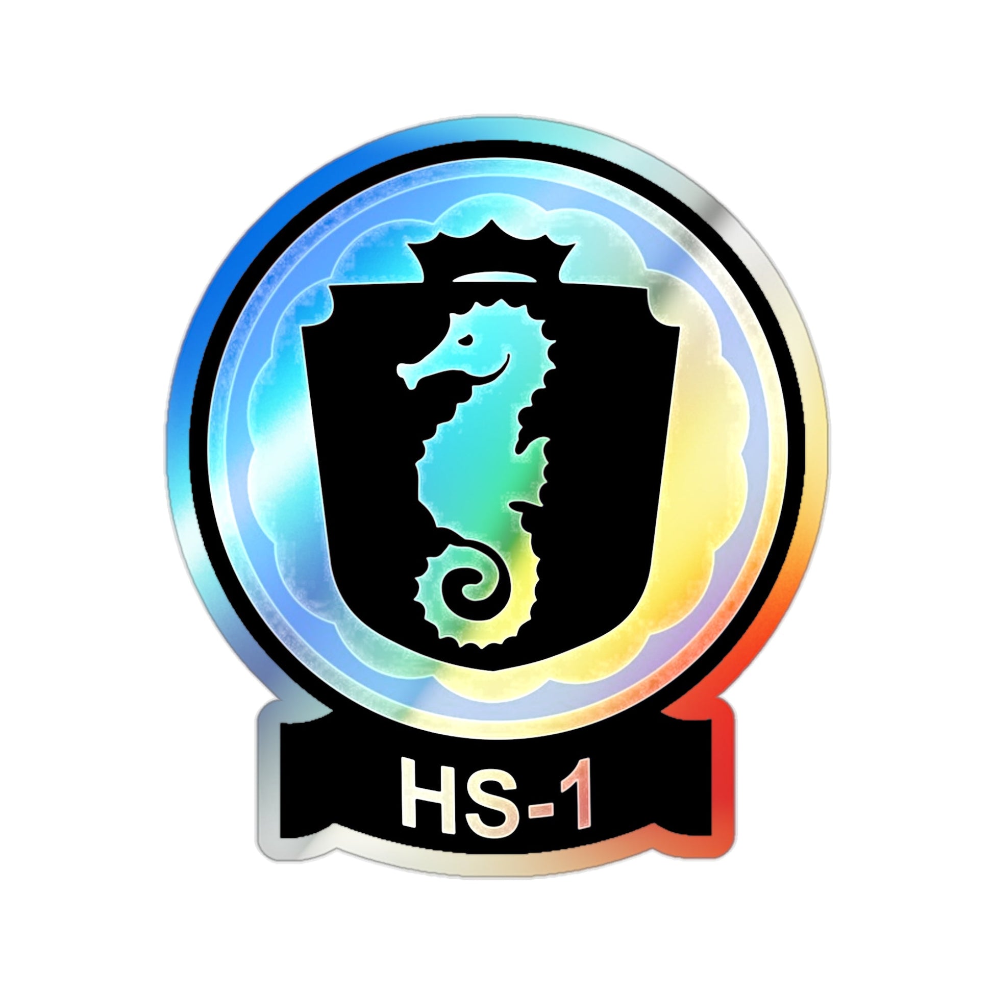 HS 1 Helicopter Anti Submarine Squadron 1 (U.S. Navy) Holographic STICKER Die-Cut Vinyl Decal-2 Inch-The Sticker Space