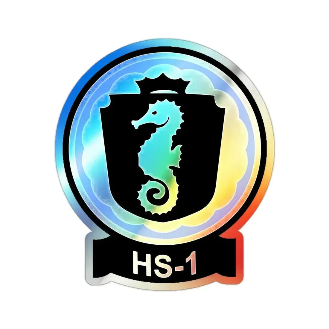 HS 1 Helicopter Anti Submarine Squadron 1 (U.S. Navy) Holographic STICKER Die-Cut Vinyl Decal 2 Inch Holographic - The Sticker Space
