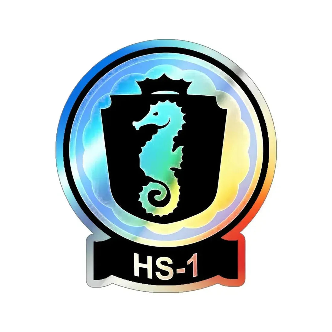 HS 1 Helicopter Anti Submarine Squadron 1 (U.S. Navy) Holographic STICKER Die-Cut Vinyl Decal 6 Inch Holographic - The Sticker Space