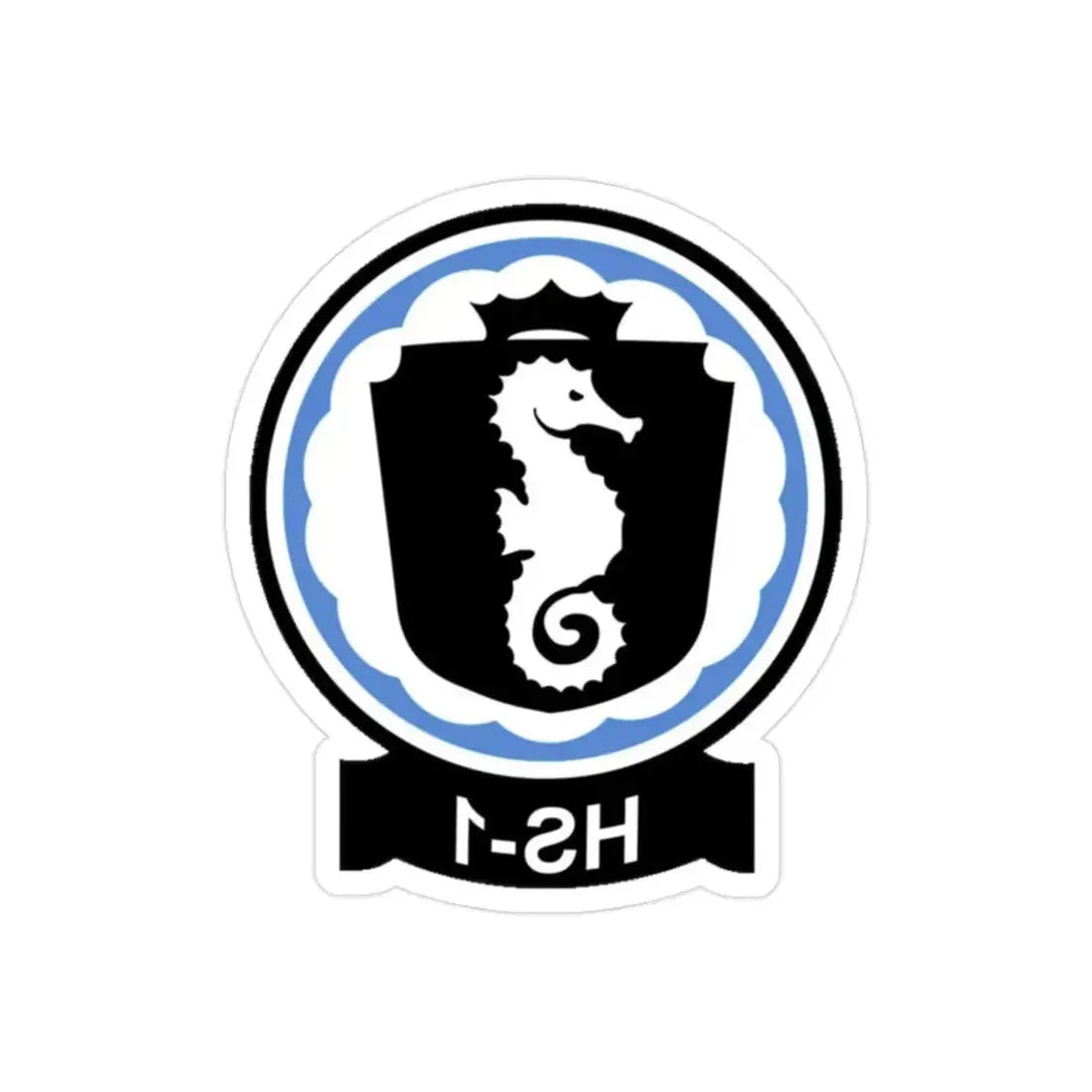 HS 1 Helicopter Anti Submarine Squadron 1 (U.S. Navy) REVERSE PRINT Transparent Die-Cut STICKER 2 Inch Die-Cut Transparent - The Sticker Space