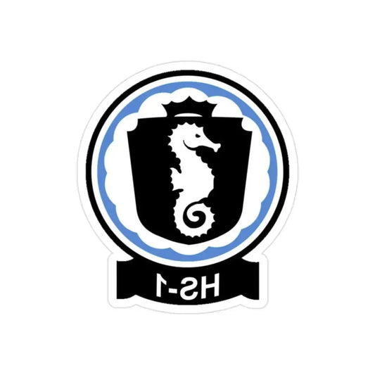 HS 1 Helicopter Anti Submarine Squadron 1 (U.S. Navy) REVERSE PRINT Transparent Die-Cut STICKER 2 Inch Die-Cut Transparent - The Sticker Space
