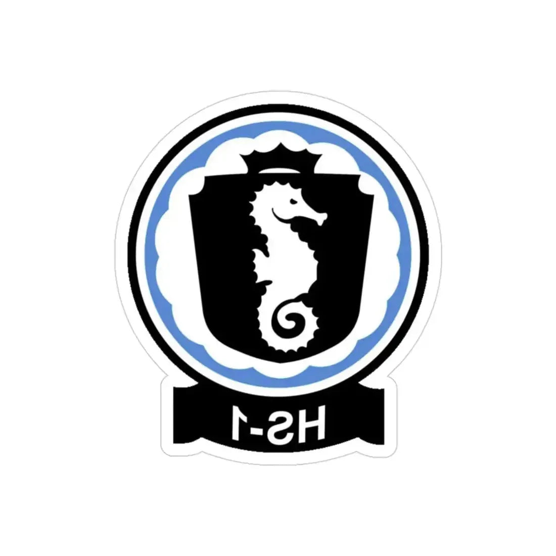 HS 1 Helicopter Anti Submarine Squadron 1 (U.S. Navy) REVERSE PRINT Transparent Die-Cut STICKER 3 Inch Die-Cut Transparent - The Sticker Space