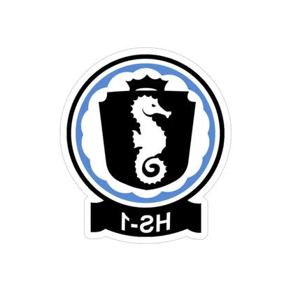 HS 1 Helicopter Anti Submarine Squadron 1 (U.S. Navy) REVERSE PRINT Transparent Die-Cut STICKER 3 Inch Die-Cut Transparent - The Sticker Space