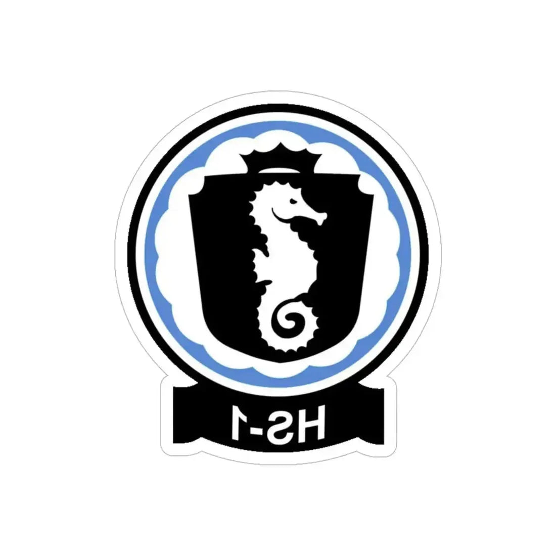 HS 1 Helicopter Anti Submarine Squadron 1 (U.S. Navy) REVERSE PRINT Transparent Die-Cut STICKER 6 Inch Die-Cut Transparent - The Sticker Space