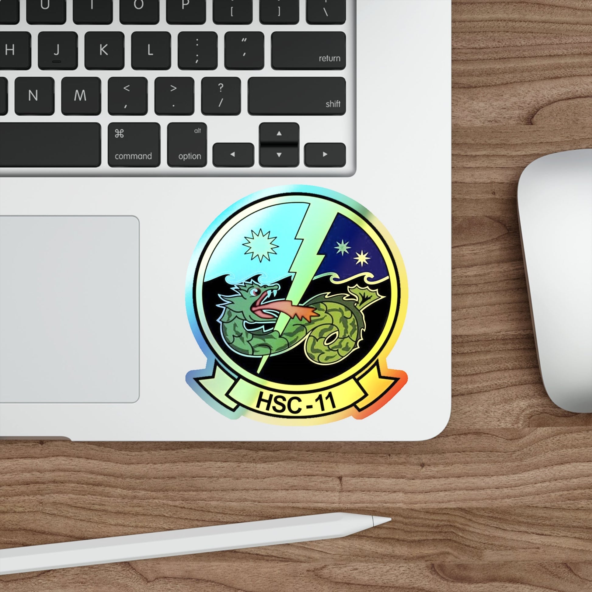 HSC 11 Helicopter Sea Combat Squadron 11 (U.S. Navy) Holographic STICKER Die-Cut Vinyl Decal-The Sticker Space