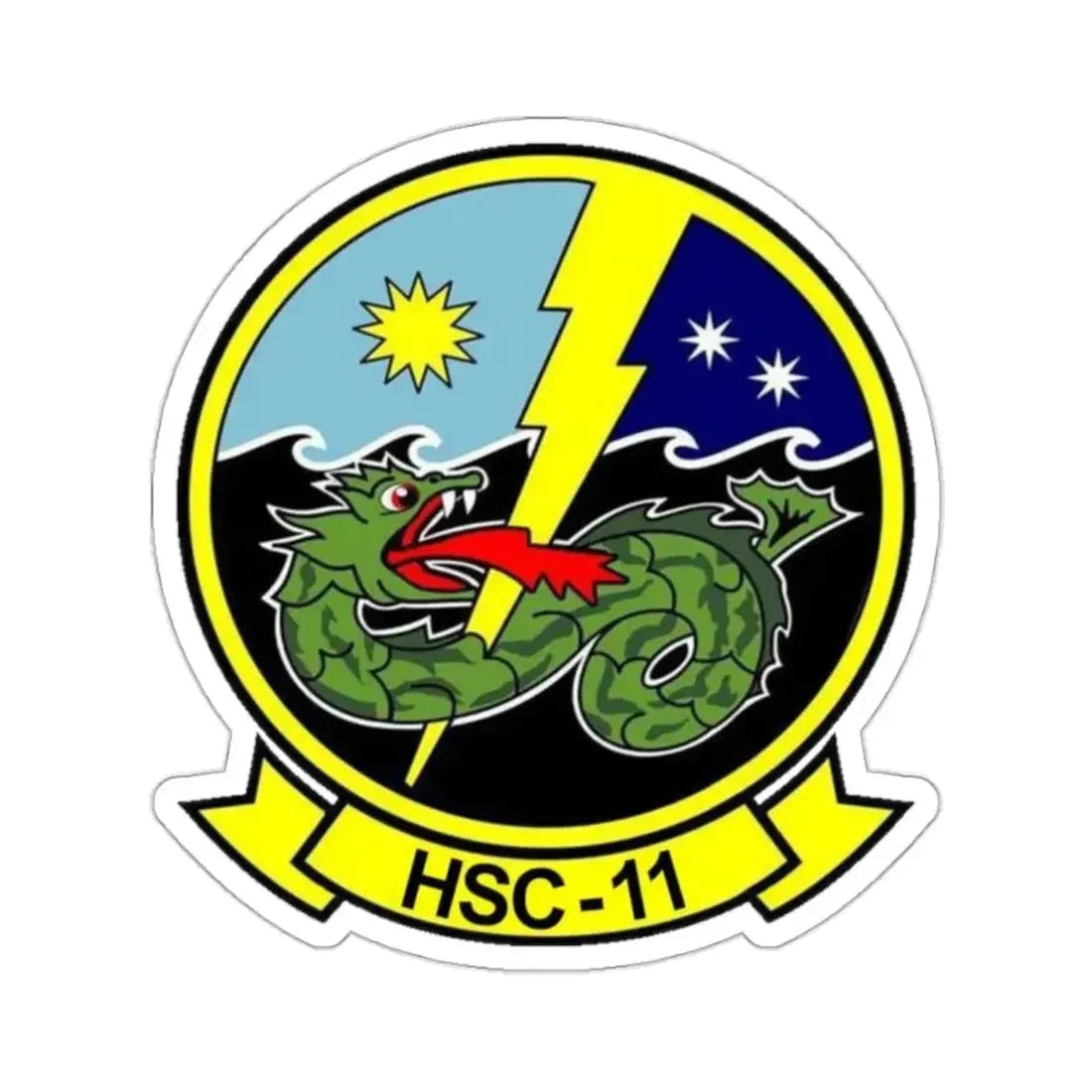 HSC 11 Helicopter Sea Combat Squadron 11 (U.S. Navy) STICKER Vinyl Kiss-Cut Decal 2 Inch White - The Sticker Space