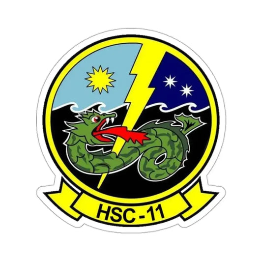 HSC 11 Helicopter Sea Combat Squadron 11 (U.S. Navy) STICKER Vinyl Kiss-Cut Decal 2 Inch White - The Sticker Space