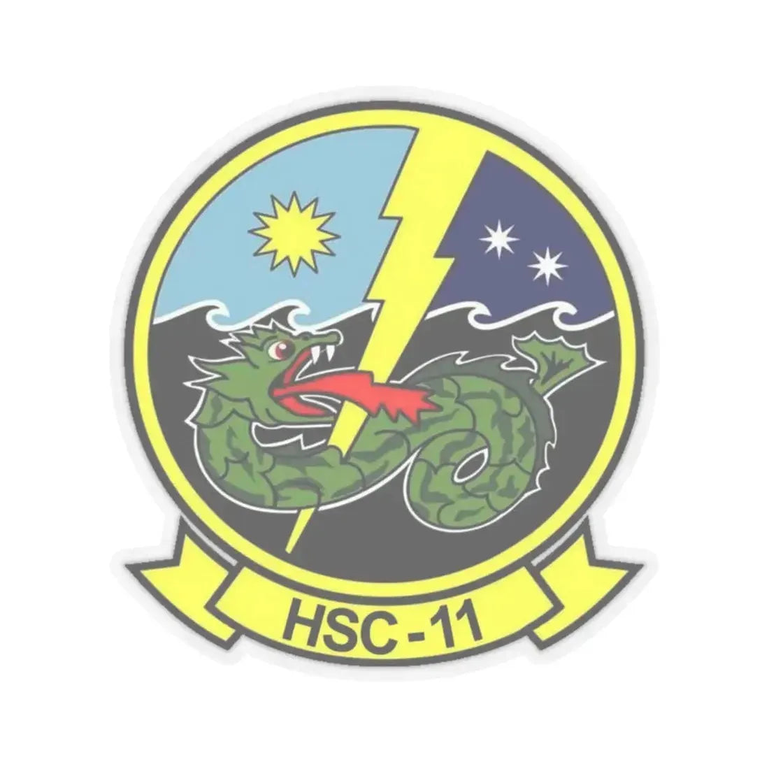 HSC 11 Helicopter Sea Combat Squadron 11 (U.S. Navy) STICKER Vinyl Kiss-Cut Decal 6 Inch Transparent - The Sticker Space