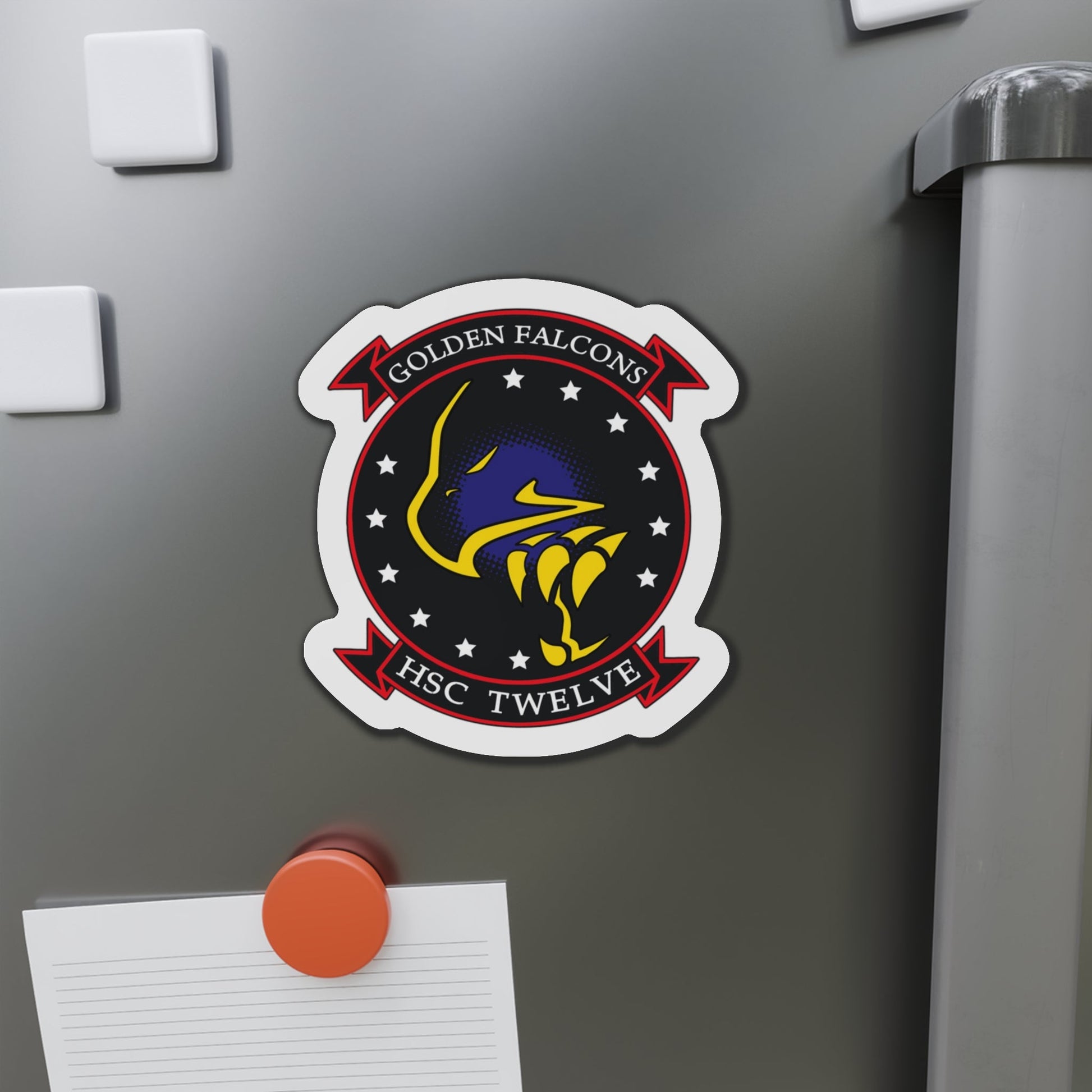 HSC 12 Golden Falcons (U.S. Navy) Die-Cut Magnet-The Sticker Space