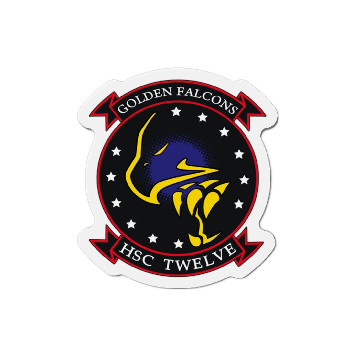 HSC 12 Golden Falcons (U.S. Navy) Die-Cut Magnet-2" x 2"-The Sticker Space