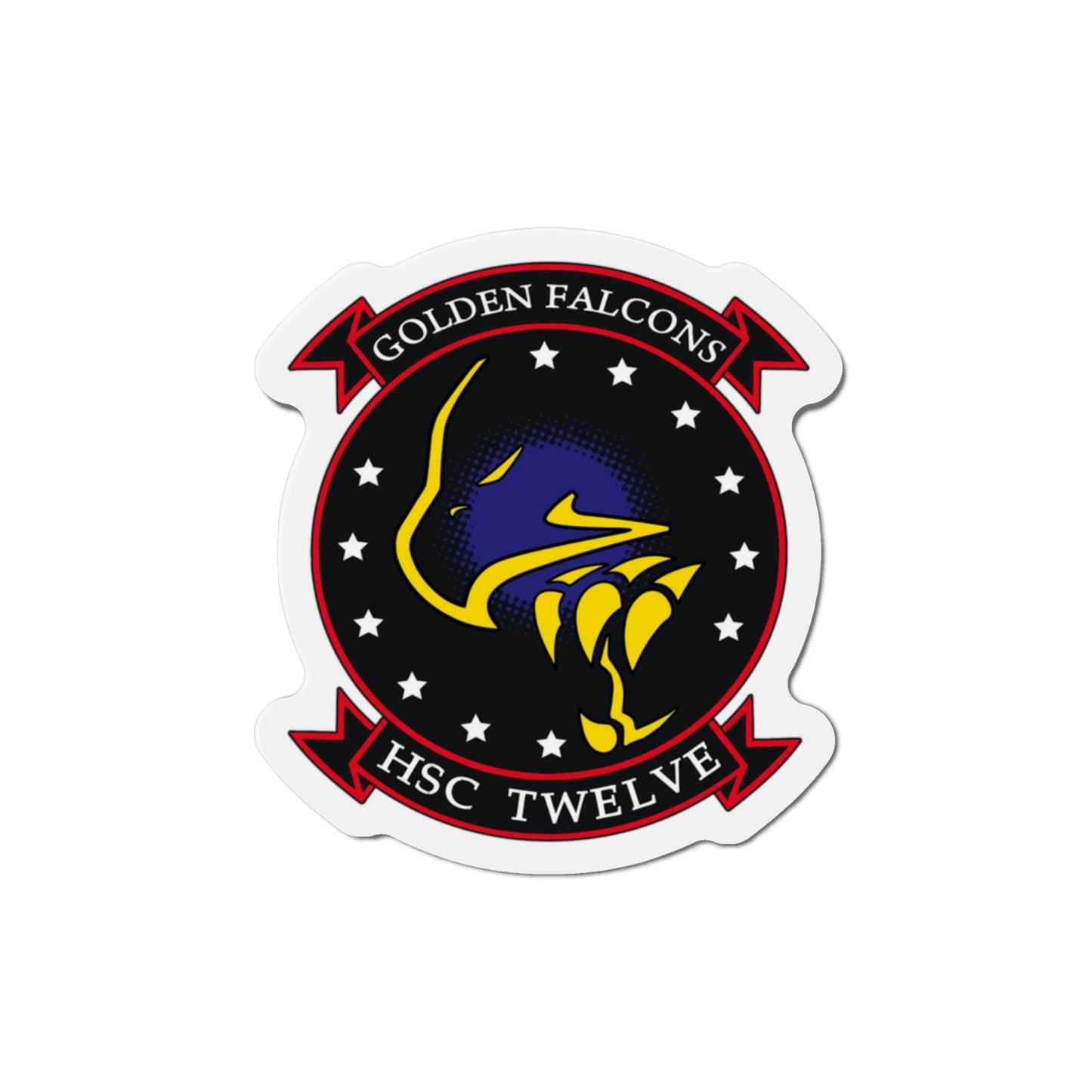 HSC 12 Golden Falcons (U.S. Navy) Die-Cut Magnet-3" x 3"-The Sticker Space