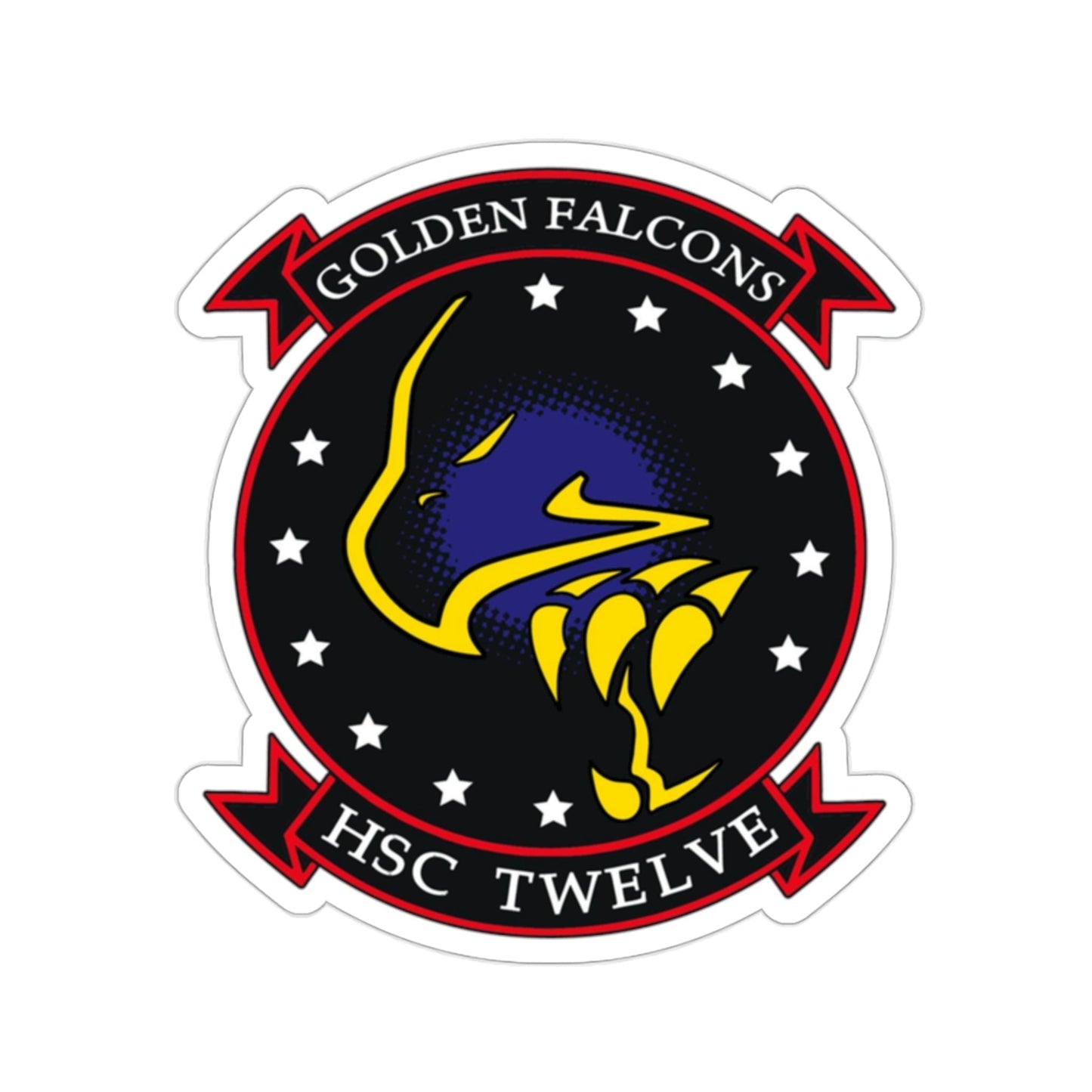 HSC 12 Golden Falcons (U.S. Navy) STICKER Vinyl Die-Cut Decal-2 Inch-The Sticker Space