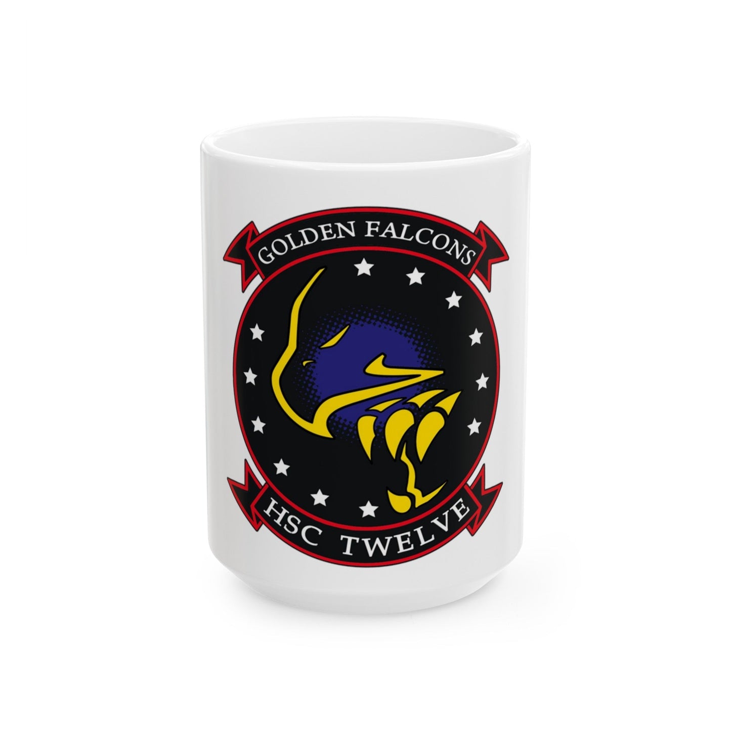 HSC 12 Golden Falcons (U.S. Navy) White Coffee Mug-15oz-The Sticker Space