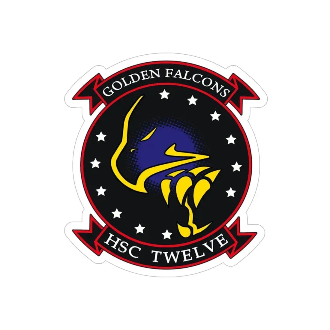 HSC 12 Golden Falcons (U.S. Navy) Transparent STICKER Die-Cut Vinyl Decal 6 Inch Transparent - The Sticker Space