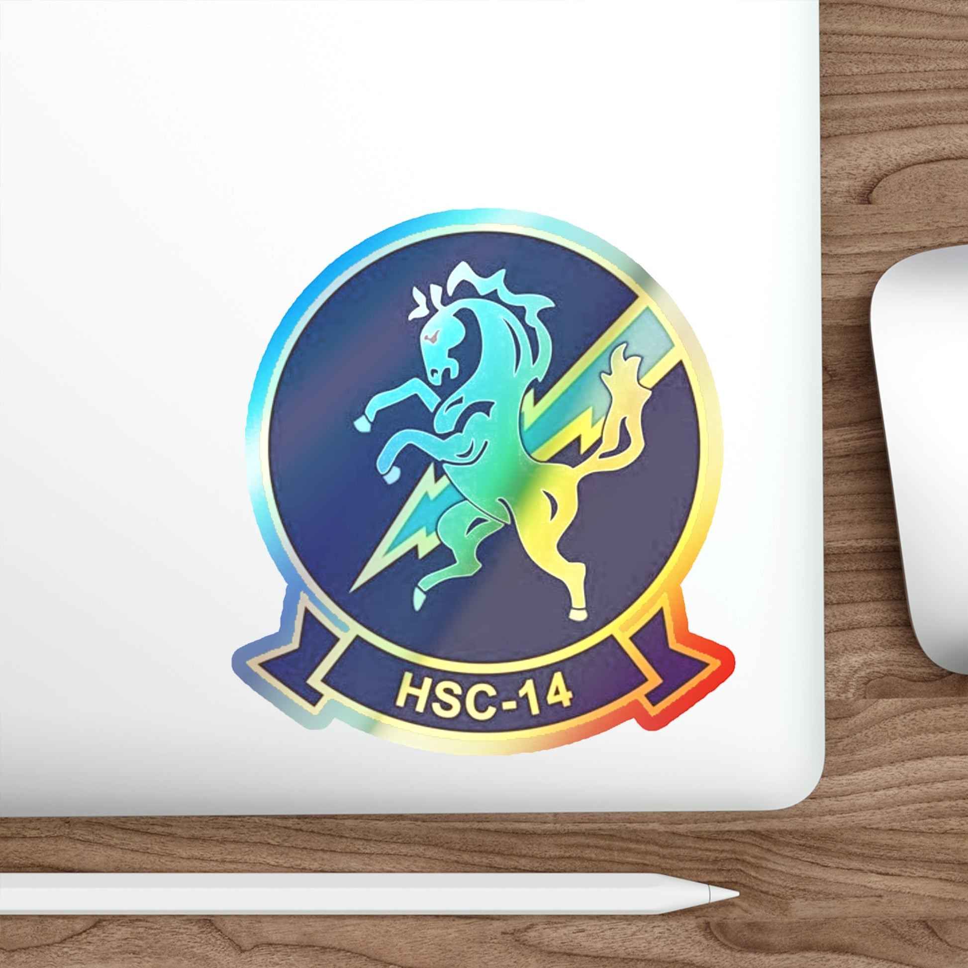 HSC 14 (U.S. Navy) Holographic STICKER Die-Cut Vinyl Decal-The Sticker Space