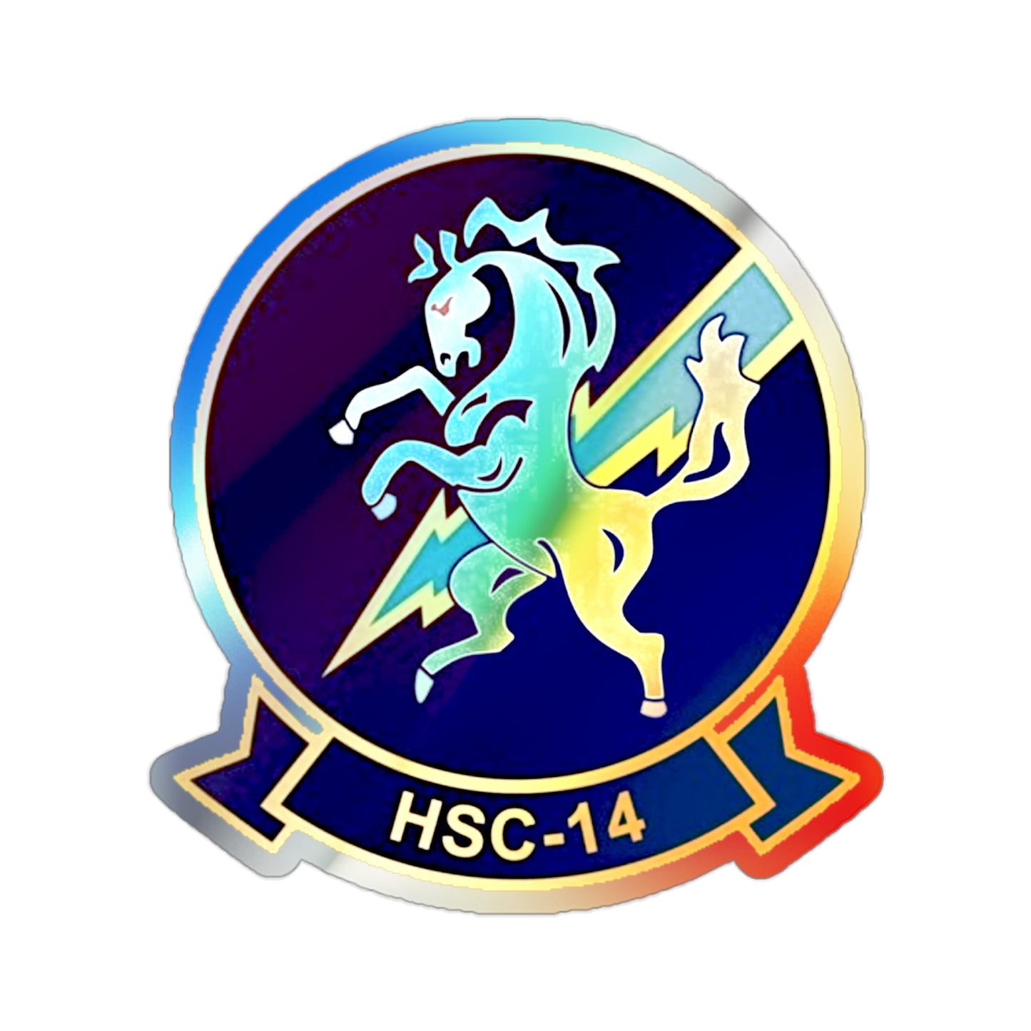 HSC 14 (U.S. Navy) Holographic STICKER Die-Cut Vinyl Decal-2 Inch-The Sticker Space