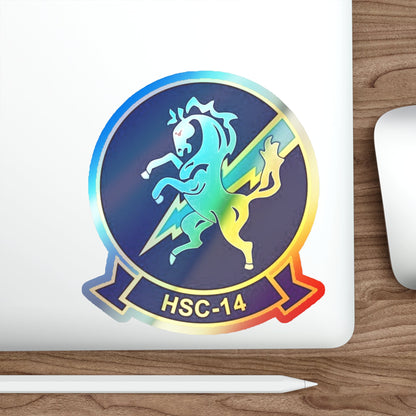 HSC 14 (U.S. Navy) Holographic STICKER Die-Cut Vinyl Decal-The Sticker Space