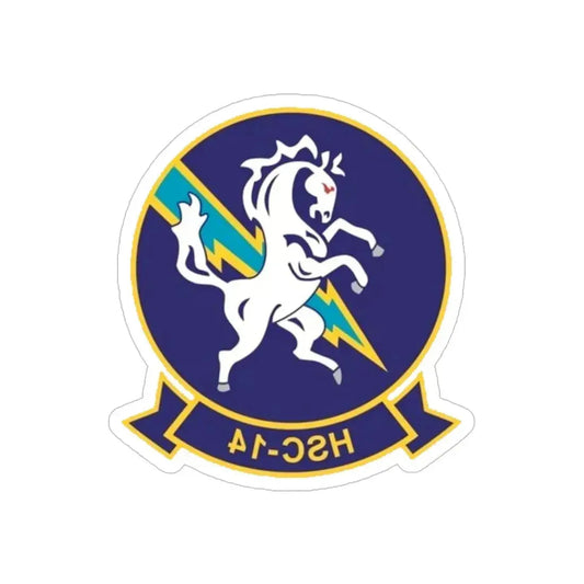 HSC 14 (U.S. Navy) REVERSE PRINT Transparent Die-Cut STICKER 6 Inch Die-Cut Transparent - The Sticker Space