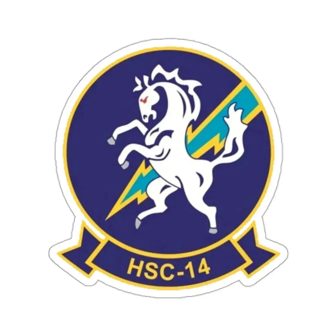 HSC 14 (U.S. Navy) STICKER Vinyl Kiss-Cut Decal 2 Inch White - The Sticker Space