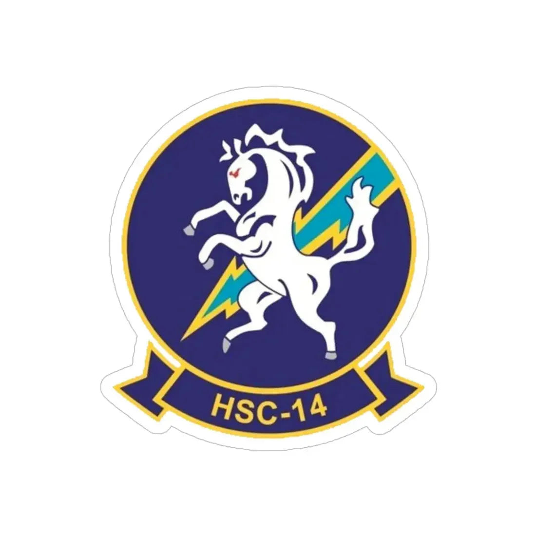 HSC 14 (U.S. Navy) Transparent STICKER Die-Cut Vinyl Decal 4 Inch Transparent - The Sticker Space
