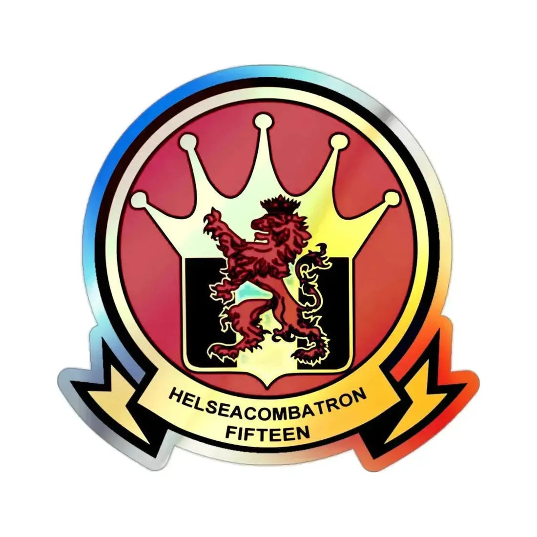 HSC 15 Helicopter Sea Combat Squadron 15 ‘Red Lions’ (U.S. Navy) Holographic STICKER Die-Cut Vinyl Decal - The Sticker Space