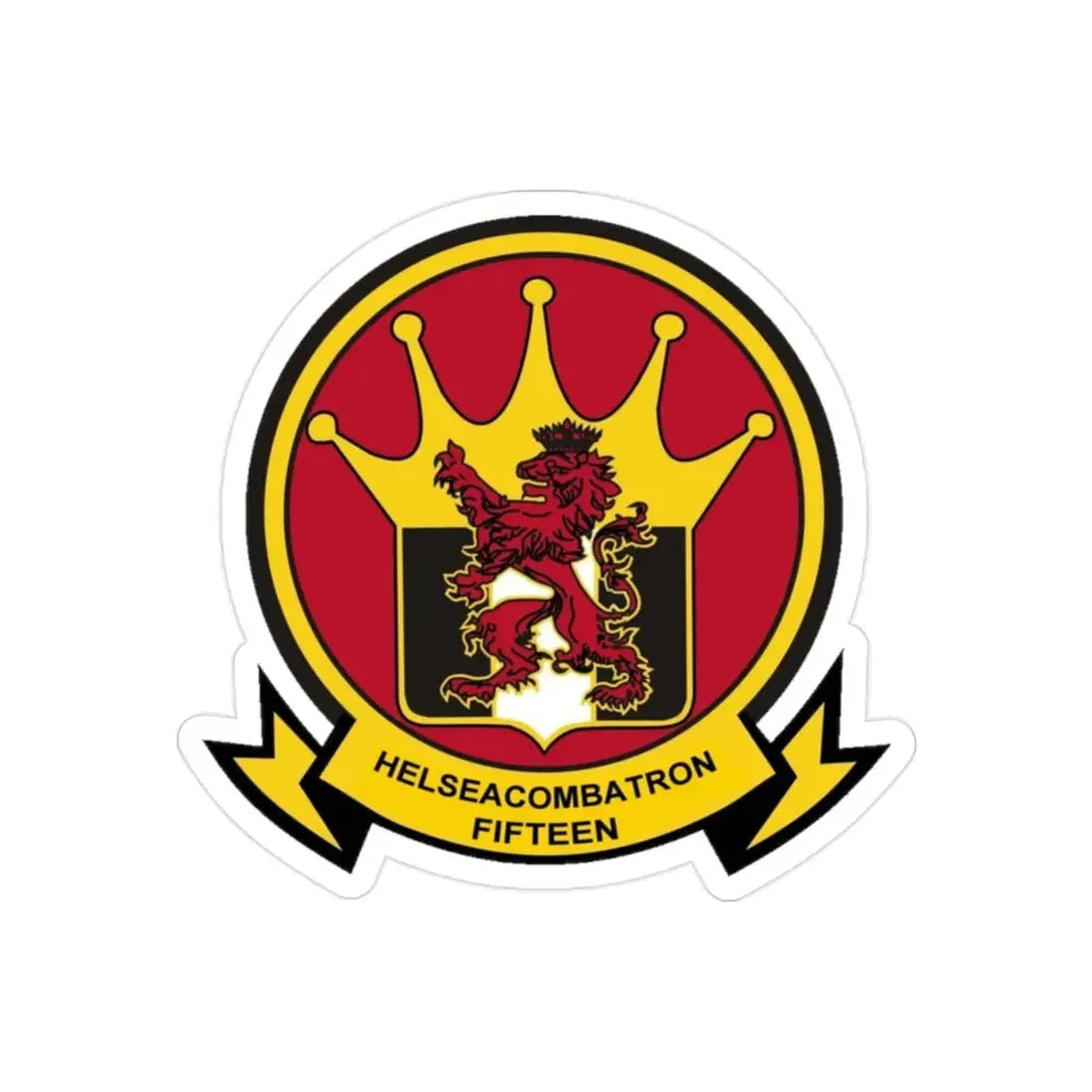 HSC 15 Helicopter Sea Combat Squadron 15 ‘Red Lions’ (U.S. Navy) Transparent STICKER Die-Cut Vinyl Decal 2 Inch Transparent - The Sticker Space
