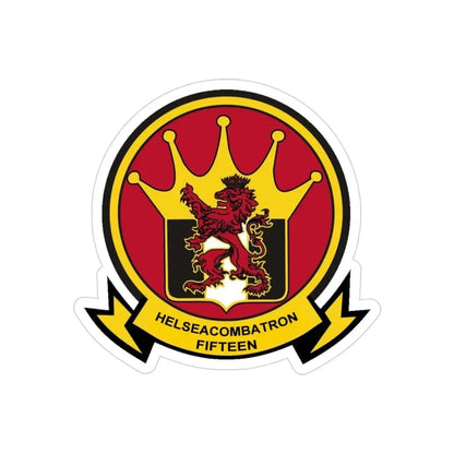 HSC 15 Helicopter Sea Combat Squadron 15 ‘Red Lions’ (U.S. Navy) Transparent STICKER Die-Cut Vinyl Decal 3 Inch Transparent - The Sticker Space
