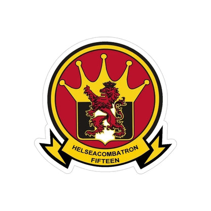 HSC 15 Helicopter Sea Combat Squadron 15 ‘Red Lions’ (U.S. Navy) Transparent STICKER Die-Cut Vinyl Decal 4 Inch Transparent - The Sticker Space