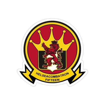 HSC 15 Helicopter Sea Combat Squadron 15 ‘Red Lions’ (U.S. Navy) Transparent STICKER Die-Cut Vinyl Decal 5 Inch Transparent - The Sticker Space